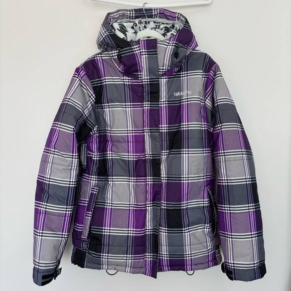 BILLABONG 15K AVED PointDry Purple Plaid Ski‎ Jacket Snowboard Jacket Size L - Picture 1 of 9